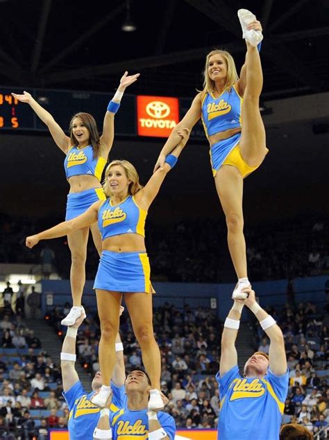 ucla cheer outfit|ucla cheerleader high kick.